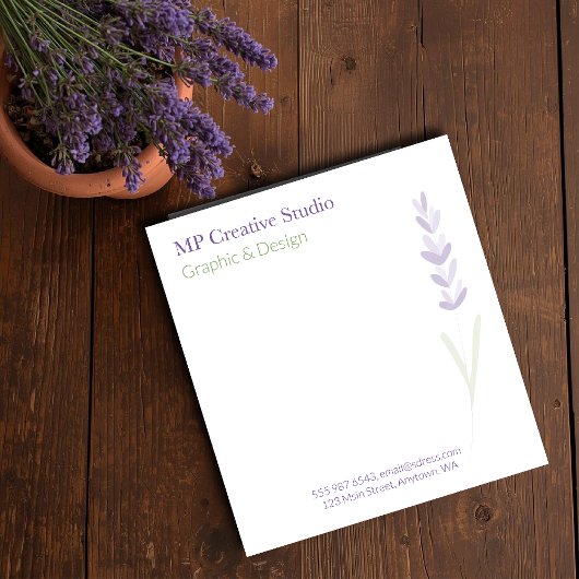 Elegant Lavender Sprig Botanical Design Notizblock