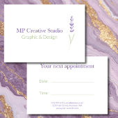 Elegant Lavender Sprig Botanical Design Terminkarte