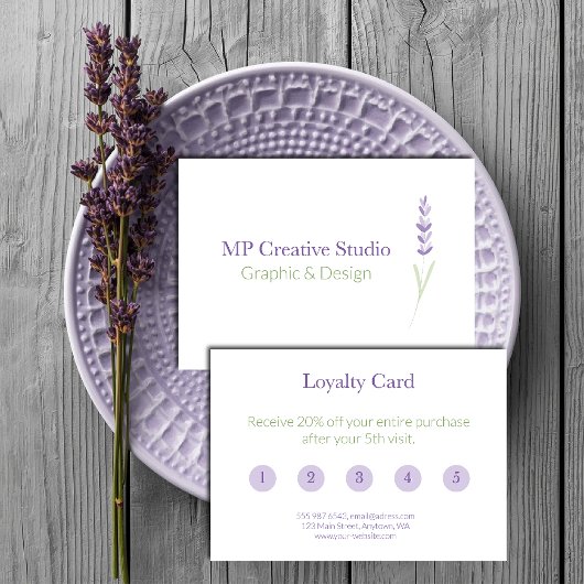 Elegant Lavender Sprig Botanical Design Treuekarte