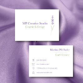 Elegant Lavender Sprig Botanical Design Visitenkarte