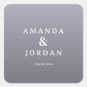 Elegant Lavender Thank You Card Quadratischer Aufkleber (Vorderseite)