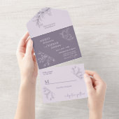 Elegant Lavender Wedding All In One Einladung (Abreißen)