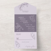 Elegant Lavender Wedding All In One Einladung (Innen Boden)