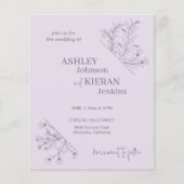 Elegant Lavender Wedding Budget Einladung Flyer (Vorne)