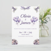 Elegant Lavender Wedding Einladung (Stehend Vorderseite)