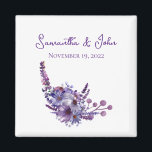 Elegant Lavender Wedding Guest Favor Magnet<br><div class="desc">Dieser kleine Magnet ist als Geschenk für Ihre Gäste und eine Erinnerung dieses besonderen Tages geschaffen.</div>