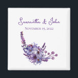 Elegant Lavender Wedding Guest Favor Magnet<br><div class="desc">Dieser kleine Magnet ist als Geschenk für Ihre Gäste und eine Erinnerung dieses besonderen Tages geschaffen.</div>