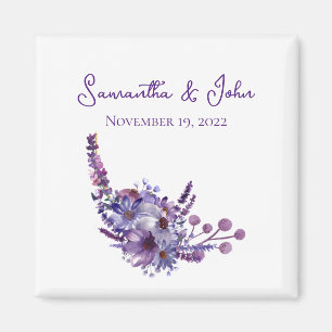 Elegant Lavender Wedding Guest Favor Magnet