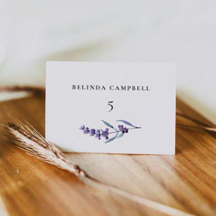 Elegant Lavender Wedding Guest Platzkarte Tischnummer