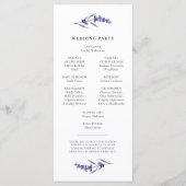 Elegant Lavender Wedding Programm (Rückseite)