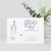 Elegant Lavender Wedding RSVP (Stehend Vorderseite)