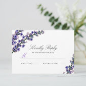 Elegant Lavender Wedding RSVP (Stehend Vorderseite)
