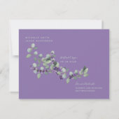Elegant Lavender Wedding Save the Date (Rückseite)