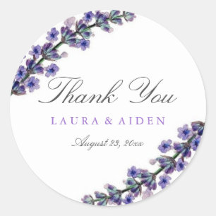 Elegant Lavender Wedding Stickers