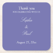 Elegant Lavender Wedding Vielen Dank Rechteckiger Pappuntersetzer (Vorderseite)