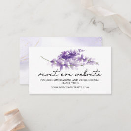 Elegant Lavender Wedding Website Beipackkarte Platzkarte