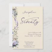 Elegant Lavender Wildflower Script 70th Birthday Einladung (Vorderseite)