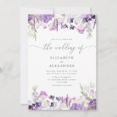 Elegant lavender wildflower wedding einladung (Vorderseite)
