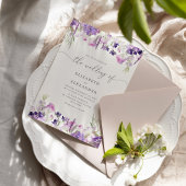 Elegant lavender wildflower wedding einladung