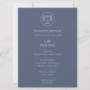 Elegant Law Practice Opening Announcement Einladung