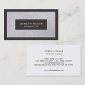 Elegant Lawyer Gray Linen Beruflich Visitenkarte (Vorne/Hinten)