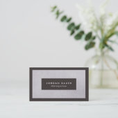 Elegant Lawyer Gray Linen Beruflich Visitenkarte (Stehend Vorderseite)