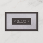 Elegant Lawyer Gray Linen Beruflich Visitenkarte (Vorderseite)