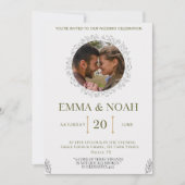 Elegant Leaf Arch Wedding Invitation with Ecclesia Einladung (Vorderseite)