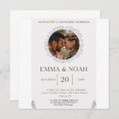 Elegant Leaf Arch Wedding Invitation with Ecclesia Save The Date (Vorne/Hinten)