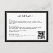 Elegant Leaf Monogram Wedding QR Code Details Begleitkarte (Vorderseite)