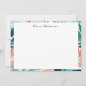 Elegant Leaf Pattern Personalized Mitteilungskarte (Vorderseite)