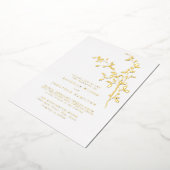 Elegant Leaf Wedding Gold Folieneinladung (Gedreht)