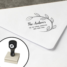 Elegant Leaf Wreath Family Gummistempel