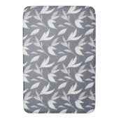 Elegant Leafy Gray Modernes Botanisches Museum Badematte (Vorderseite Vertikal)