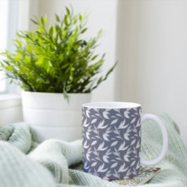 Elegant Leafy Gray Modernes Botanisches Museum Kaffeetasse