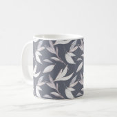 Elegant Leafy Gray Modernes Botanisches Museum Kaffeetasse (Vorderseite Links)