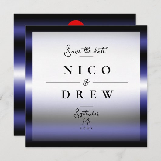 Elegant Leather Pride Wedding Save The Date (Vorne/Hinten)