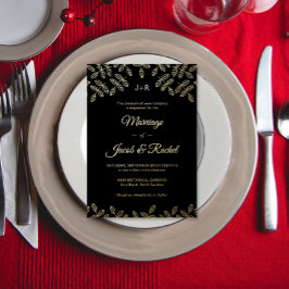 Elegant Leaves Gold Foil Wedding Invitation Folien Feiertagskarte