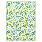 Elegant Leaves Green Lemon Turquoise Tischdecke (Vorderseite)