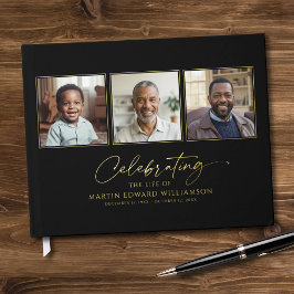 Elegant Leben feiern 3 Fotos Beerdigung Gästebuch