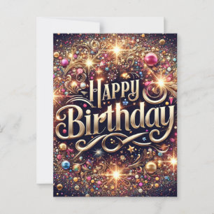 Elegant lebendig Glittre Geburtstagskarte Postkarte