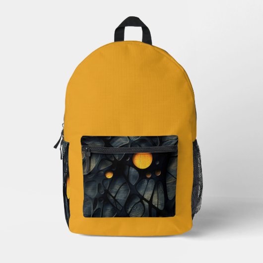 Elegant lebendig Mustard & Black Gray Moderne Bedruckter Rucksack (Vorderseite)