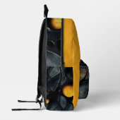 Elegant lebendig Mustard & Black Gray Moderne Bedruckter Rucksack (Links)