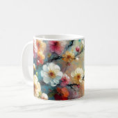 Elegant & lebhaft floral - Blütenfarbig blühen Kaffeetasse (Vorderseite Links)