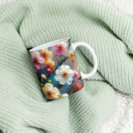 Elegant & lebhaft floral - Blütenfarbig blühen Kaffeetasse
