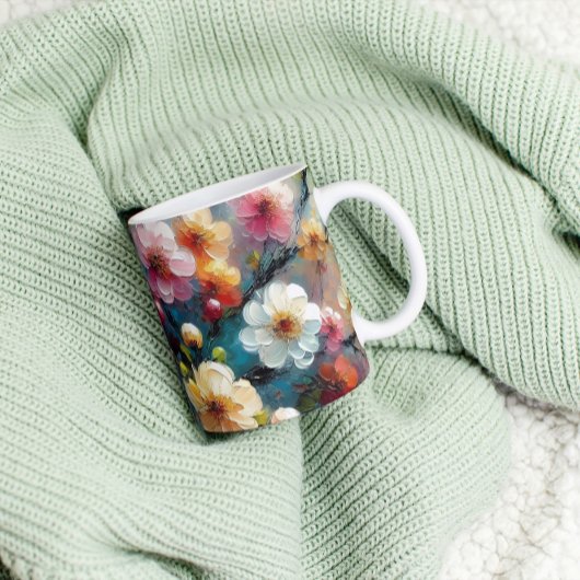 Elegant & lebhaft floral - Blütenfarbig blühen Kaffeetasse