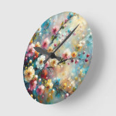 Elegant & lebhaft floral - Blütenfarbig blühen Runde Wanduhr (Winkel)