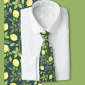 Elegant Lemon Botanical Pattern Fashion Krawatte