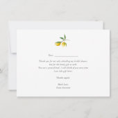 Elegant Lemon Brautparty Vielen Dank Karten (Rückseite)