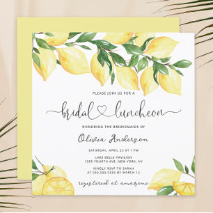 Elegant Lemon Bridal Luncheon Einladung